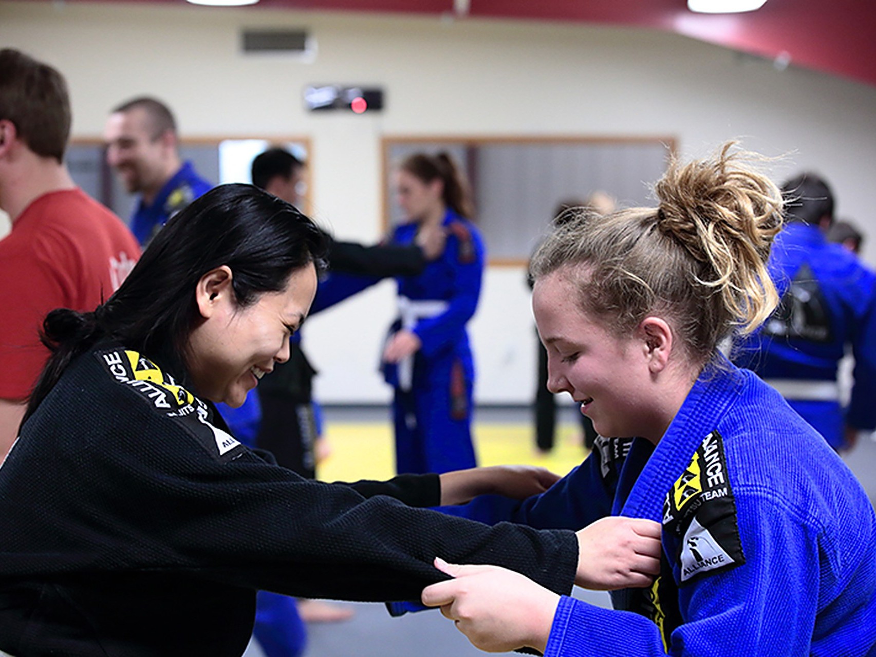 Adult students drilling at Alliance BJJ Madison